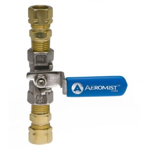 Stainless Ball Valve with Brass Compression Fittings - 3/8"