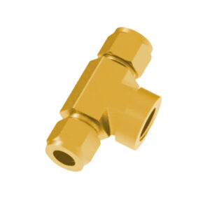 Heavy-duty brass compression fitting for misting systems, showcasing a durable and robust design, ideal for enhancing cooling solutions.